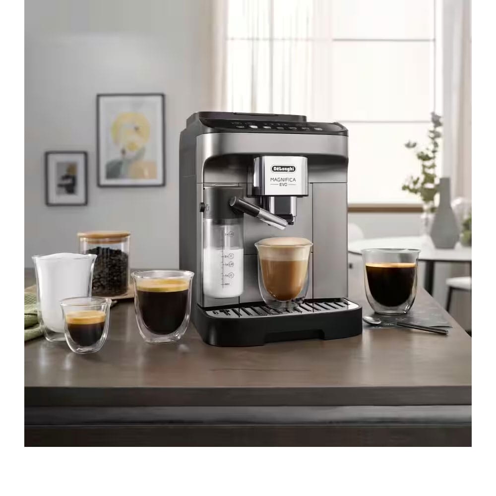Delonghi Magnifica Evo Fully Automatic Bean to Cup coffee machine in Titanium Grey and Black - ECAM29083TB