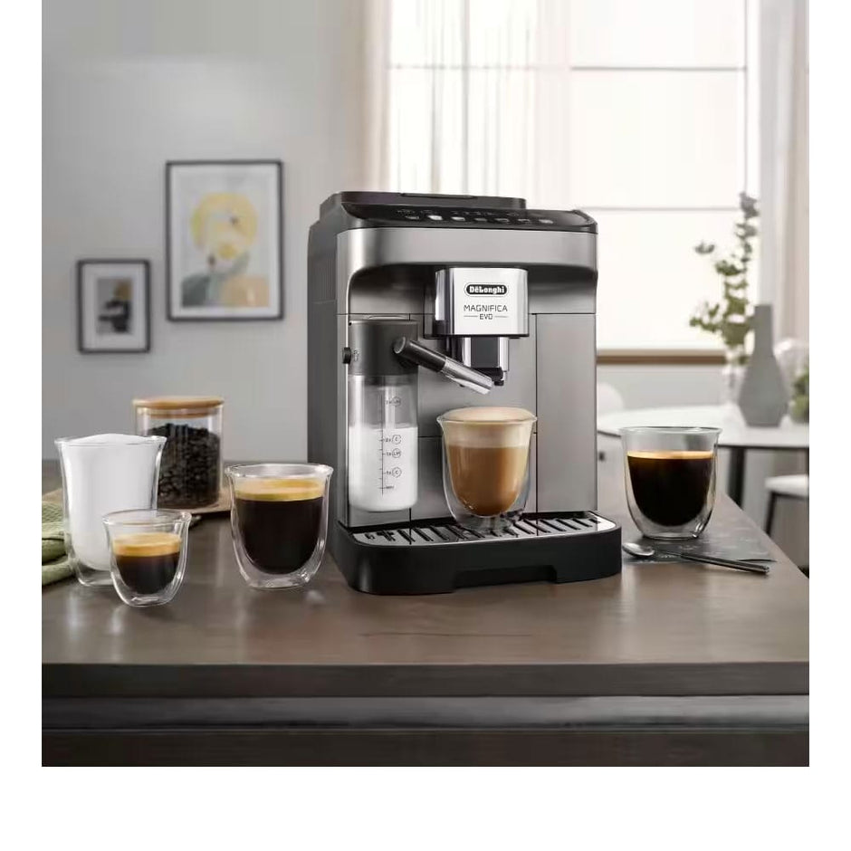 Delonghi Magnifica Evo Fully Automatic Bean to Cup coffee machine in Titanium Grey and Black - ECAM29083TB