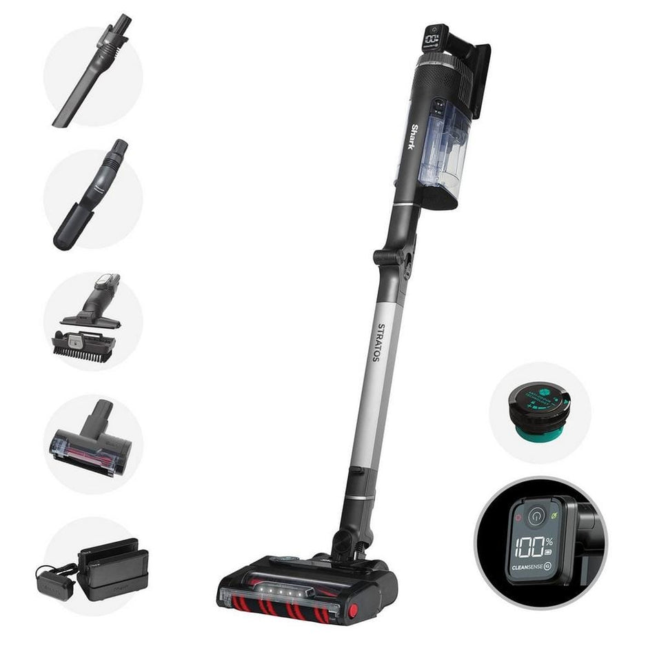 Shark Stratos Cordless Stick Vacuum Cleaner - 120 Minutes Run Time - Silver IZ420UKT