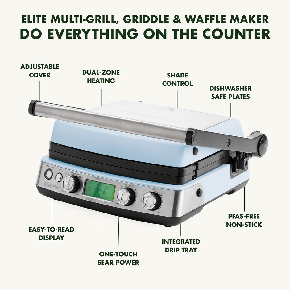 Greenpan Non-Stick 3-in-1 Contact Grill in Blue Haze - CC006581