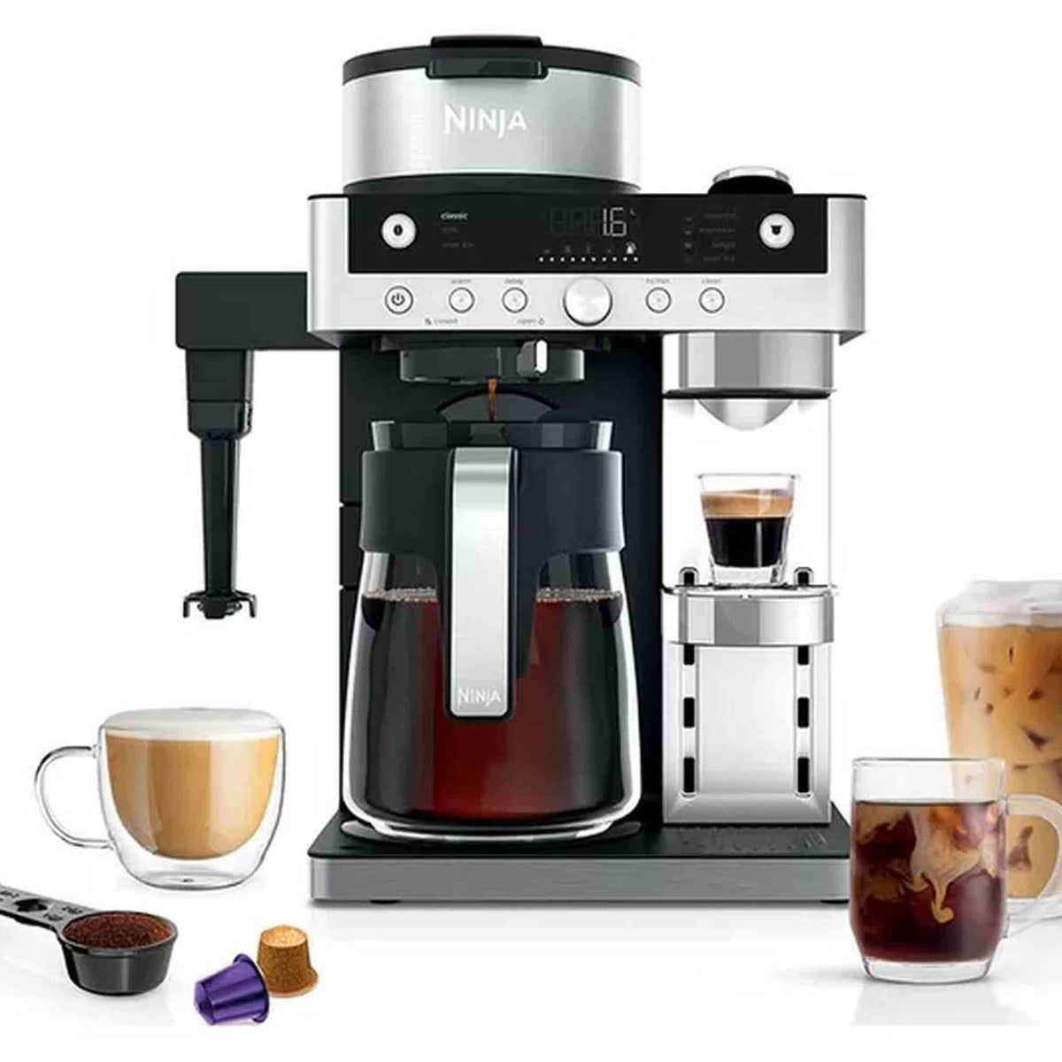 Ninja Prestige Dualbrew System Espresso Machine in Silver and Black - CFN802UK