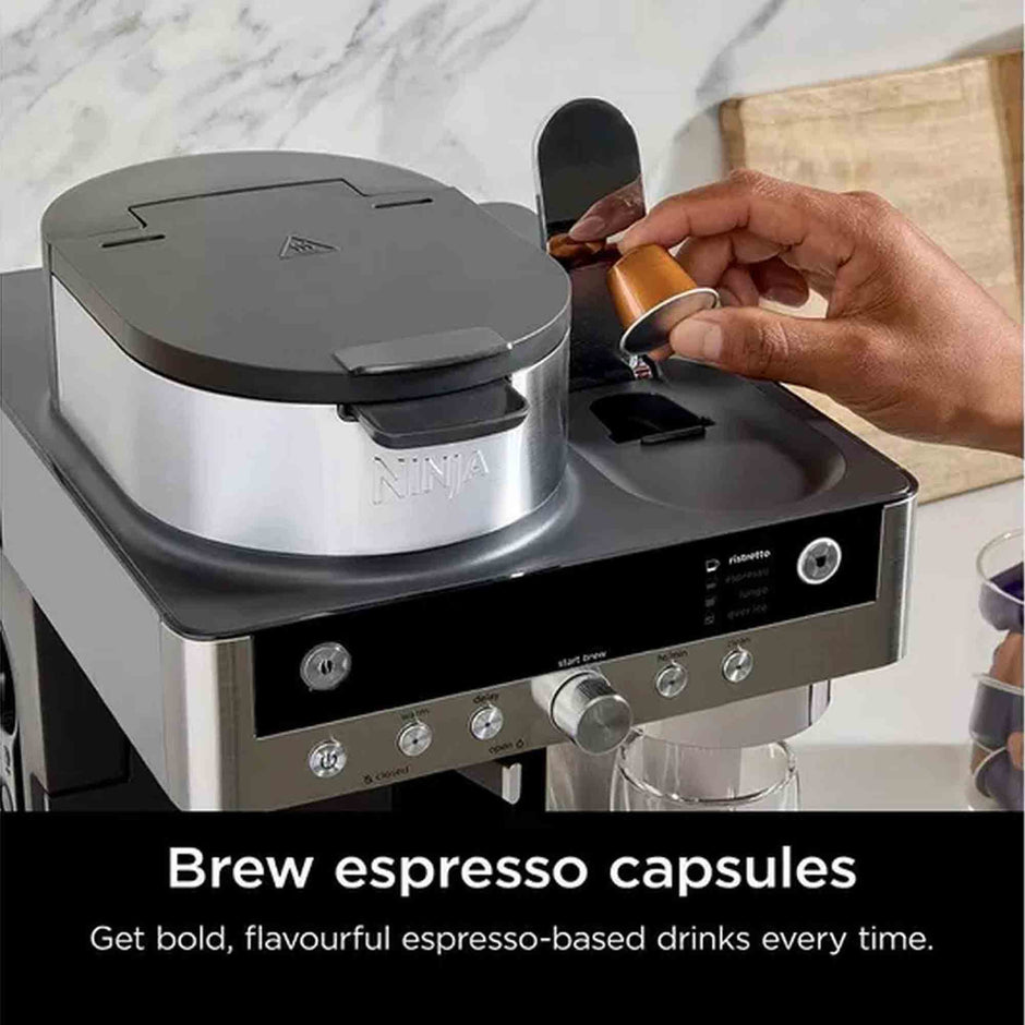 Ninja Prestige Dualbrew System Espresso Machine in Silver and Black - CFN802UK