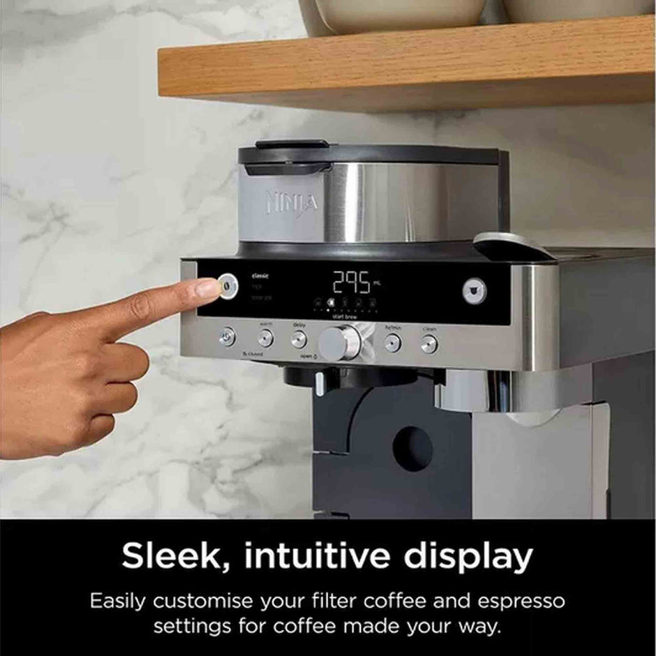Ninja Prestige Dualbrew System Espresso Machine in Silver and Black - CFN802UK