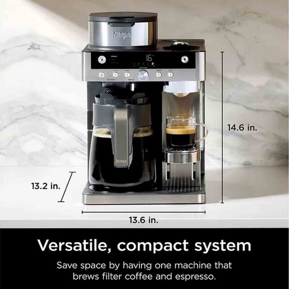 Ninja Prestige Dualbrew System Espresso Machine in Silver and Black - CFN802UK