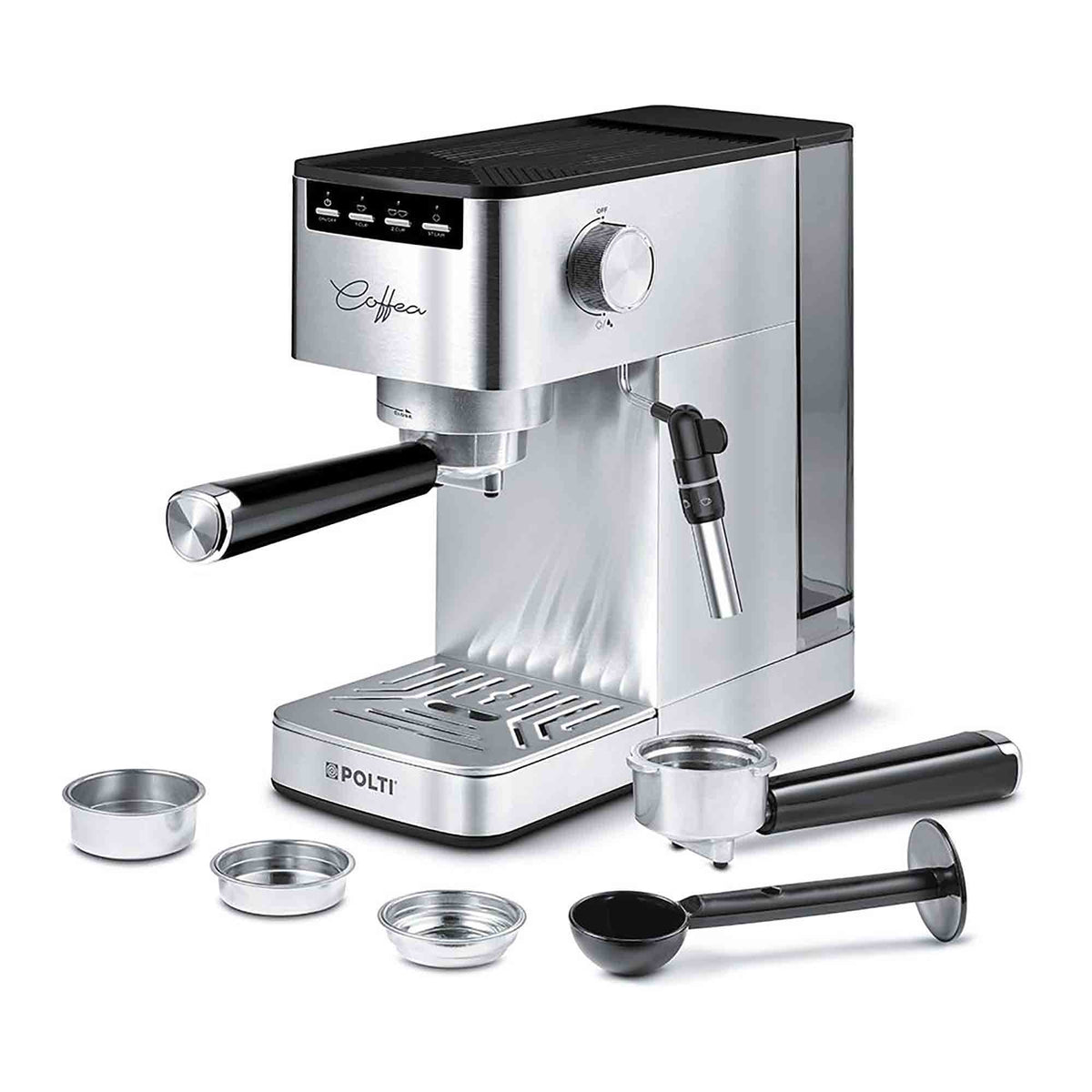 Polti Coffea P10S Manual Espresso Machine in Silver