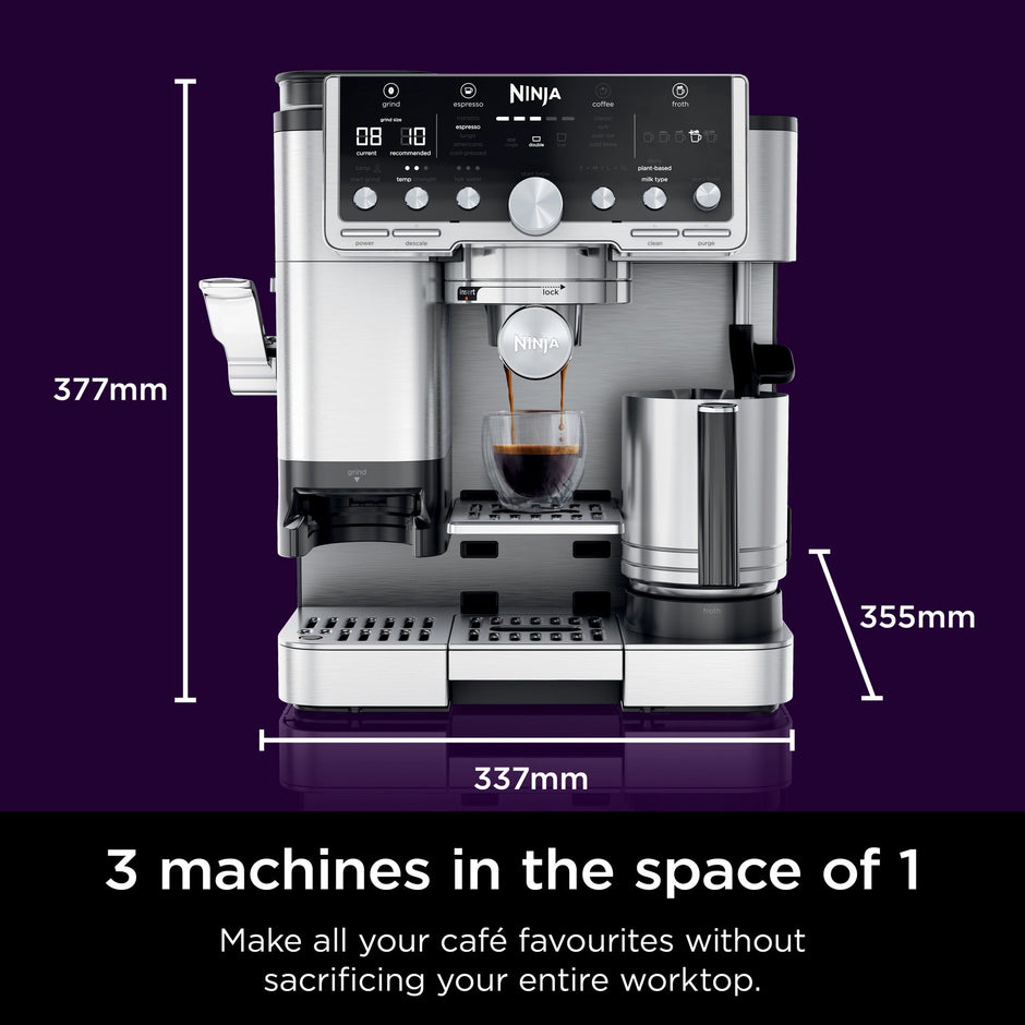 Ninja Luxe Café Pro Series Espresso Machine – Black and Stainless Steel – ES701UK