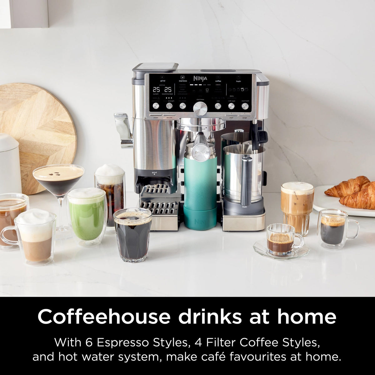 Ninja Luxe Café Pro Series Espresso Machine – Black and Stainless Steel – ES701UK