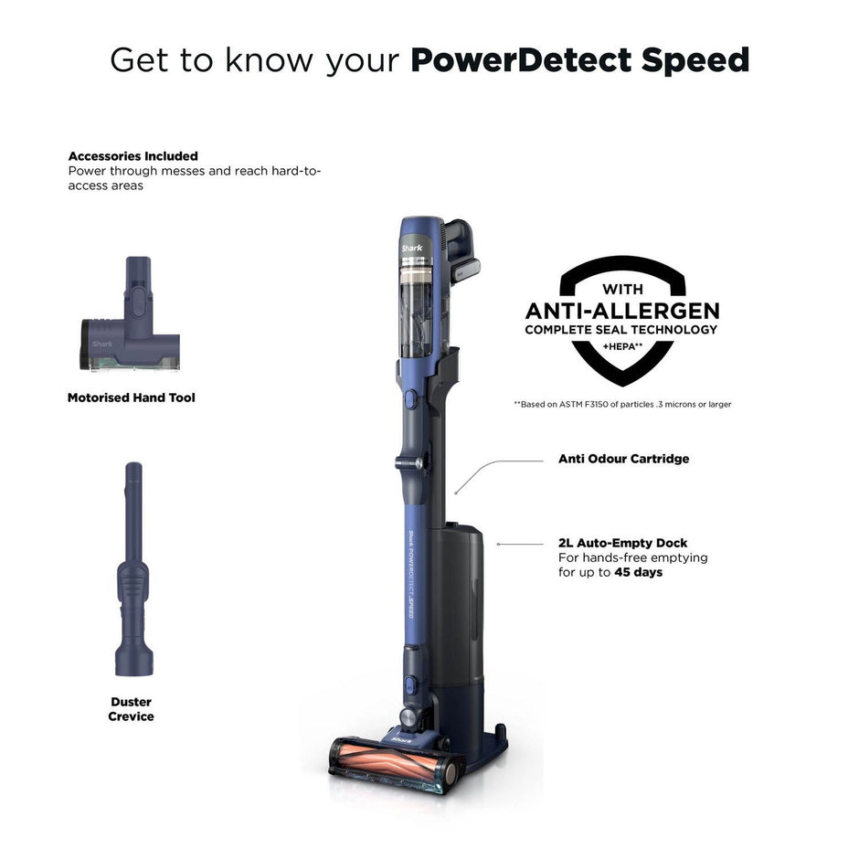 Shark PowerDetect Speed Clean and Empty Pet Pro Cordless Vacuum Cleaner - IA3241UKT