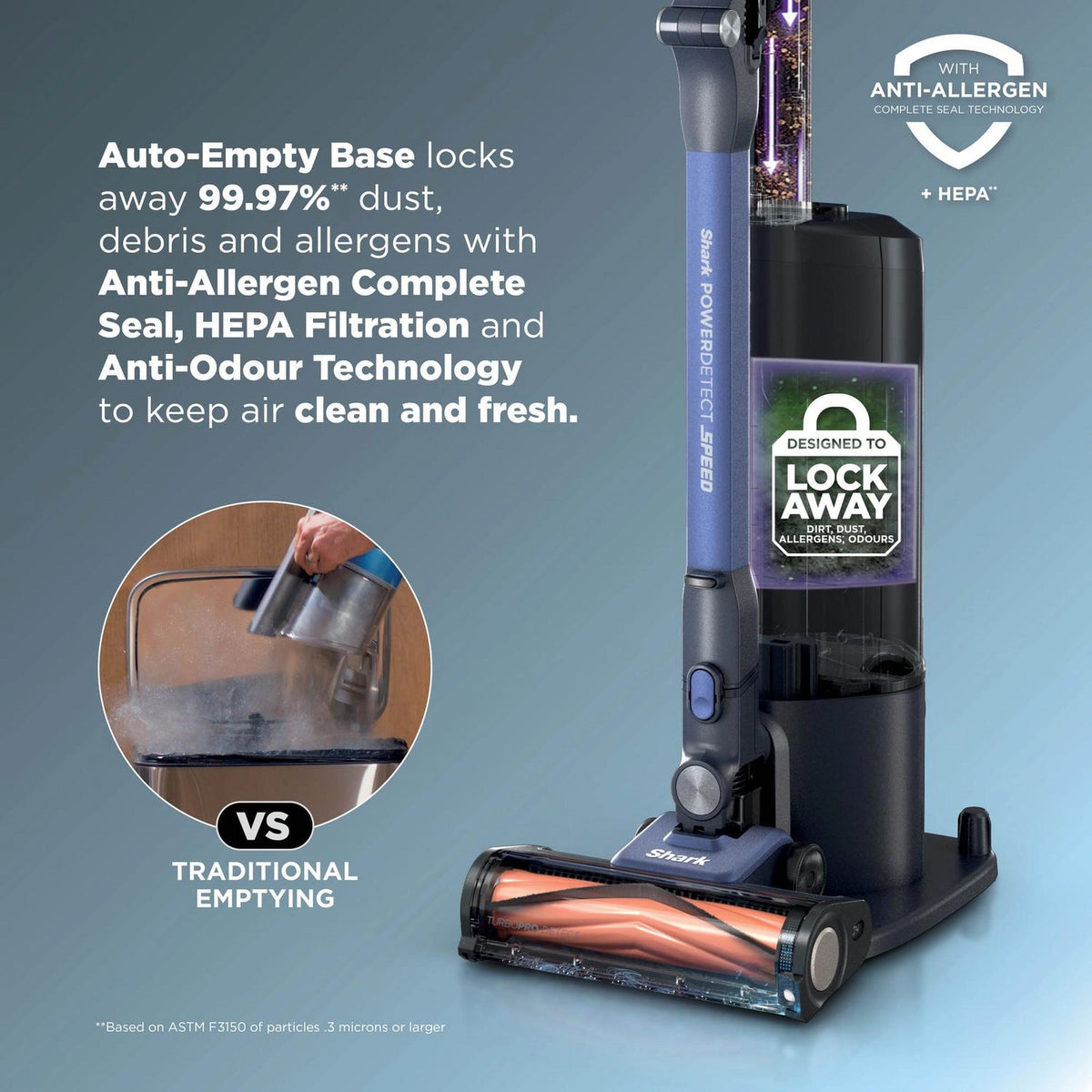 Shark PowerDetect Speed Clean and Empty Pet Pro Cordless Vacuum Cleaner - IA3241UKT