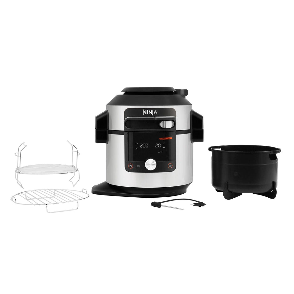 Ninja OL750UK 7.5L 15-in-1 One Lid Multi Cooker with Probe – Black / Stainless Steel