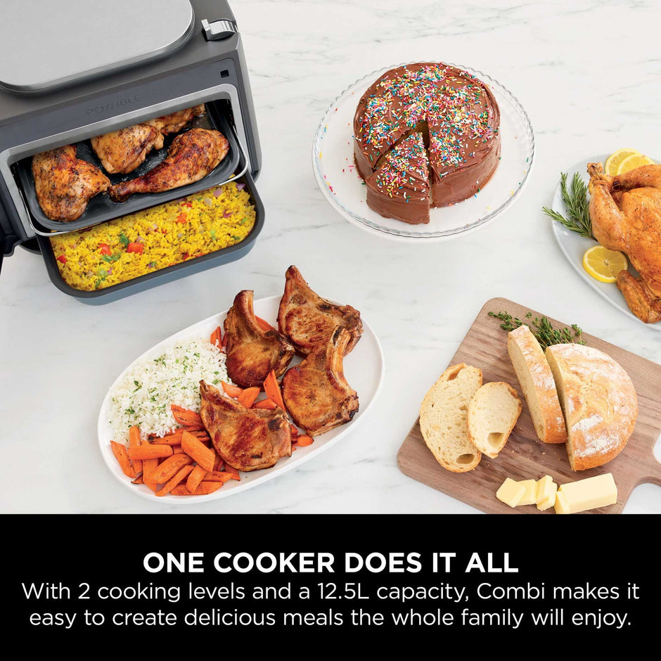 Ninja Combi 12-in-1 Multi-Cooker, Oven and Air Fryer in Grey | SFP700UK