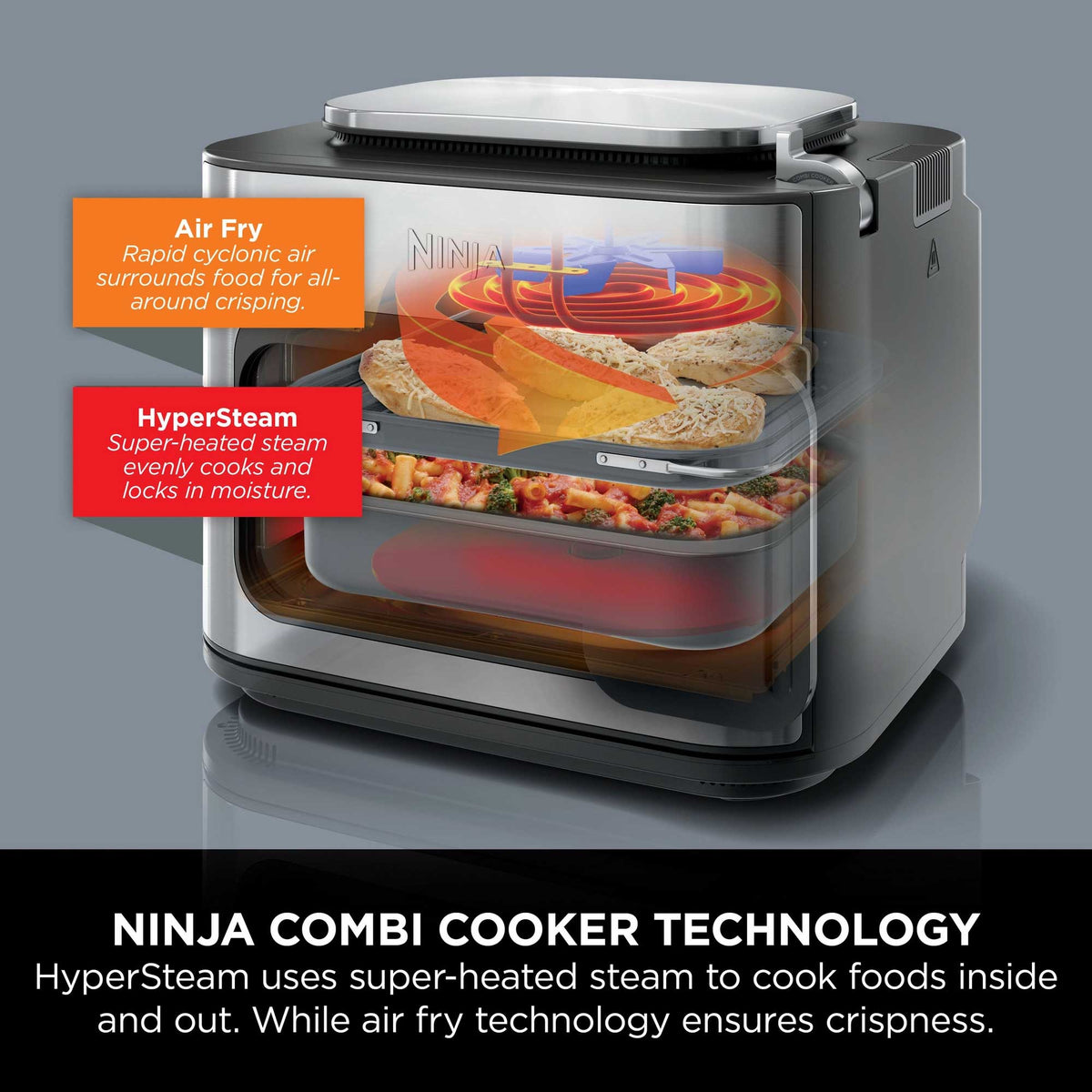 Ninja Combi 12-in-1 Multi-Cooker, Oven and Air Fryer in Grey | SFP700UK