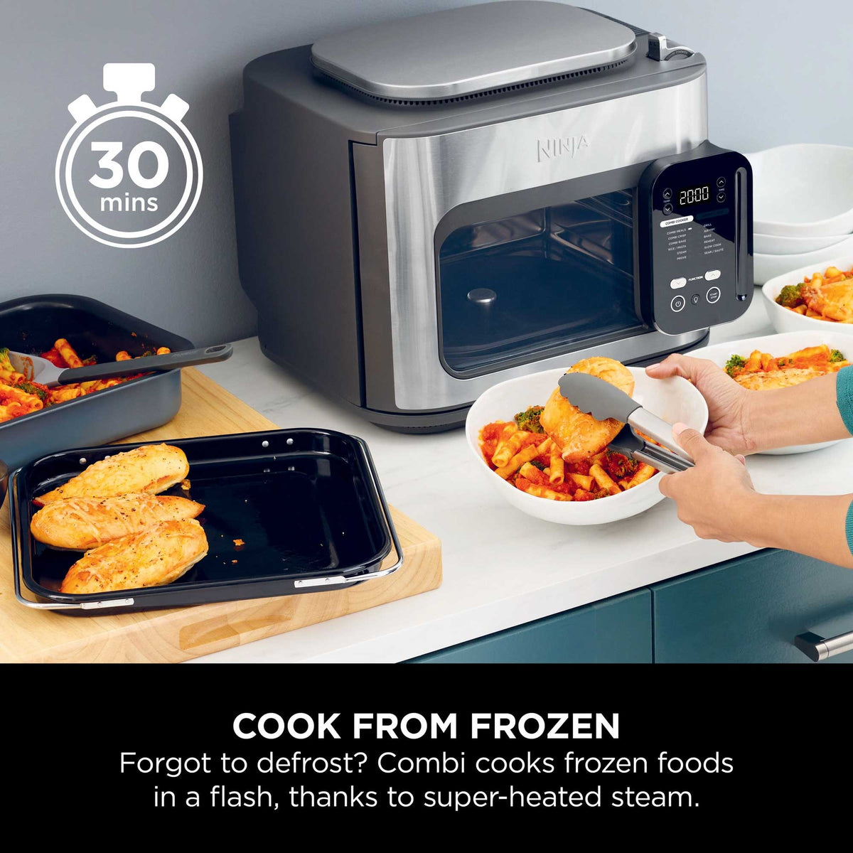 Ninja Combi 12-in-1 Multi-Cooker, Oven and Air Fryer in Grey | SFP700UK