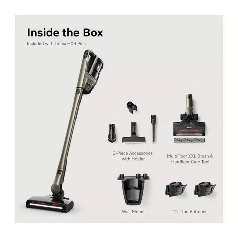 Miele Triflex HX3 Plus Cordless Vacuum Cleaner - Titanium Pearl - 140 Min Runtime