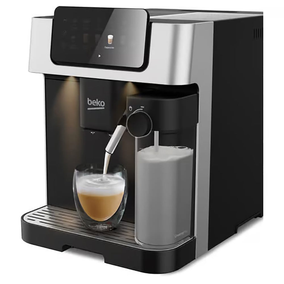 Beko CaffeoExperto Bean to Cup Fully Automatic Espresso Coffee Machine with Integrated Milk Jug in Silver - CEG7304X