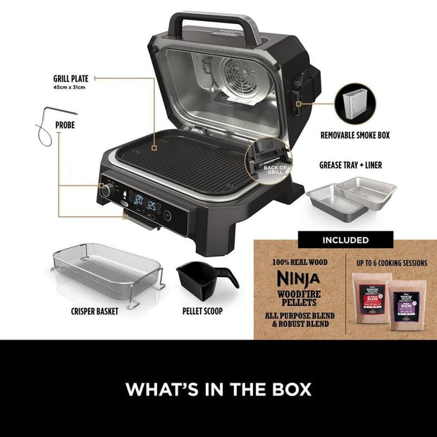 Ninja Woodfire Pro XL Electric BBQ Grill & Smoker OG850UK